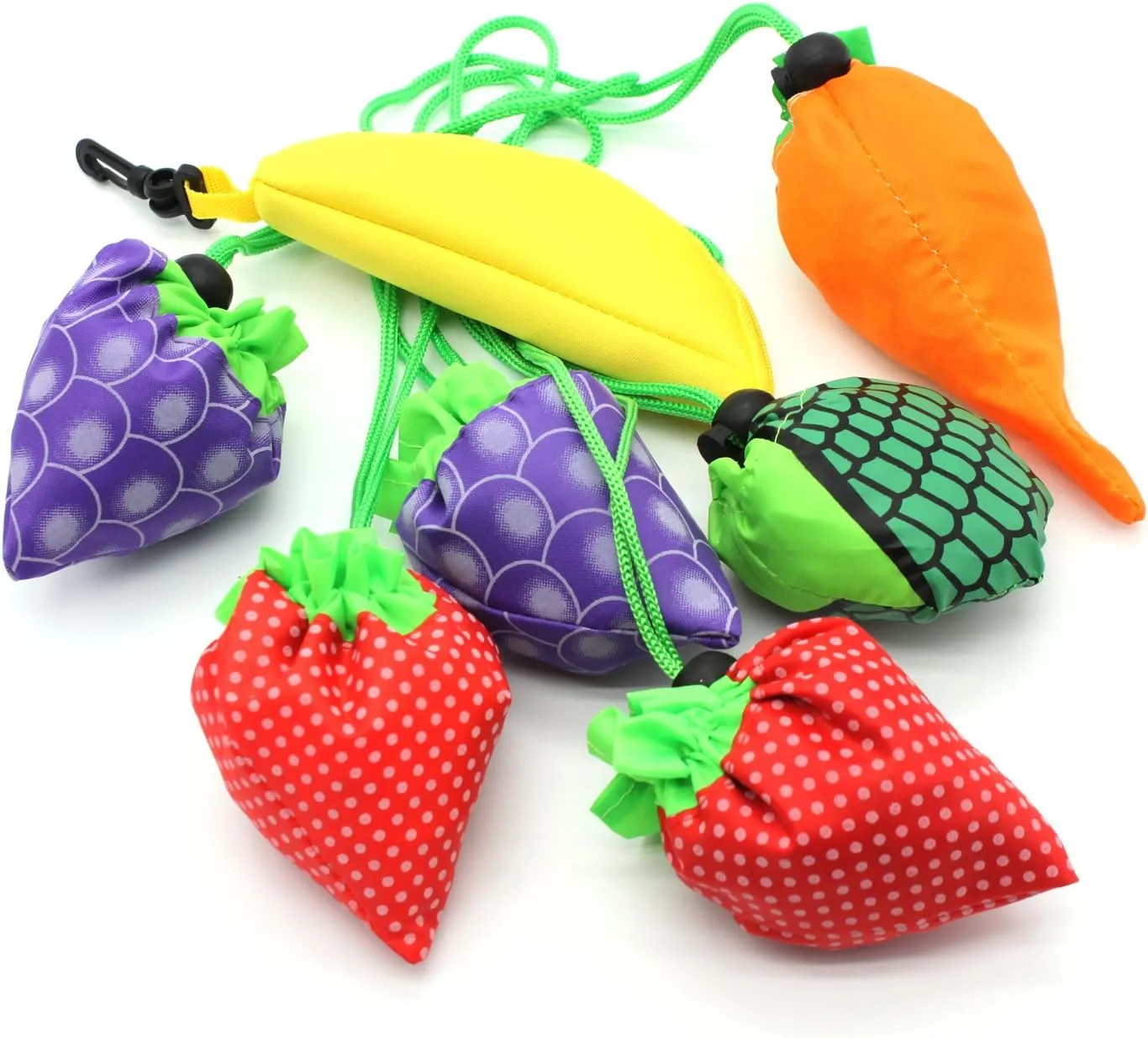 10PCS Fruits Reusable Grocery Shopping Tote Bags Folding Pouch Storage Convenient for Travel