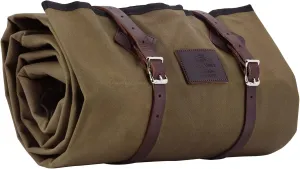 1844 Helko Werk Handmade Waxed Canvas Cowboy Bedroll - Camping Bed Roll with Leather Straps and Zipper - Waterproof Waxed Canvas Portable Bed - Packable Sleeping Bag (Bedroll Olive) #F8761O