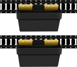 2 Pack E-Track Basket Storage Bin| E Track Box for Tool Organizer - E-Track Accessories for Enclosed Trailer, Workshop, & Garage -Storage e Track Organizer