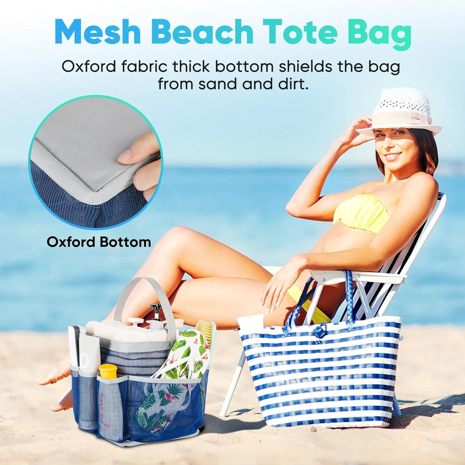 2 Pack Mesh Shower Caddy Portable for College Dorm Room Essentials, Shower Caddy Dorm with 8-Pocket Large Capacity,Shower Bag for Beach,Swimming,Gym