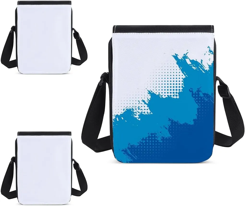 2 Pcs Diy Sublimation Messenger Bags, Blank Polyester Crossbody Bags With Zippers, 9.4×7.1, Adjustable Shoulder Bags For Work, Travel, School