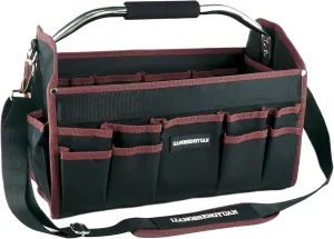 20 In Tool Carrier, Open Top Tool Tote 30 Pockets, Waterproof Tool Bag For Men, Foldable Wide Mouth Electricians Tool Bag, With Stainless Steel Handle and Removable Shoulder Strap