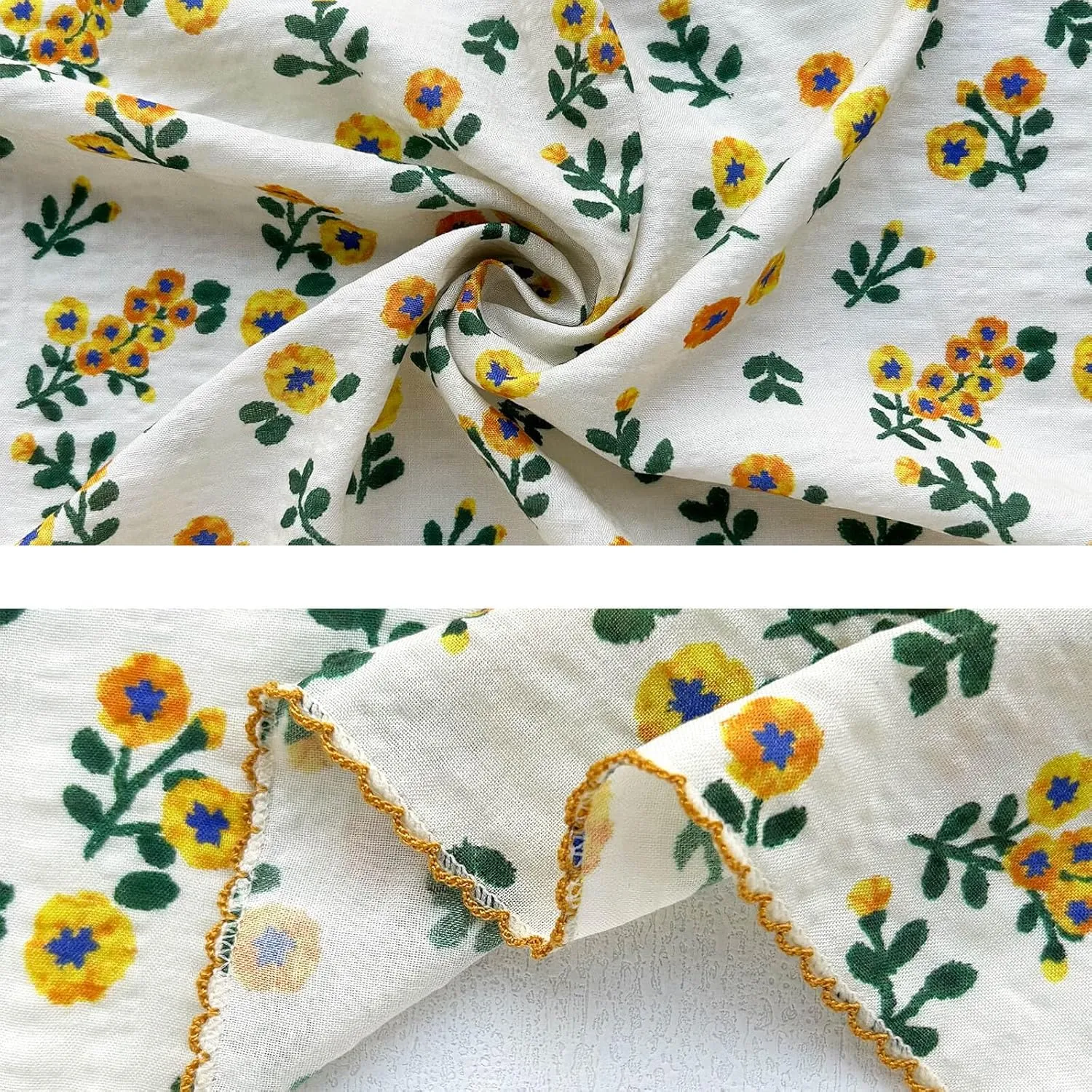 21"x21" Cotton Bandana for Women, Super Soft Puckered Fabric, Neck Scarf for Women, All-Occasion Gift