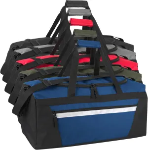 24 Pack Reflective Duffle Bags Bulk for Homeless Adults, Gym, Foster Kids Bulk Duffel Bags Wholesale (Men's Colors Pack)