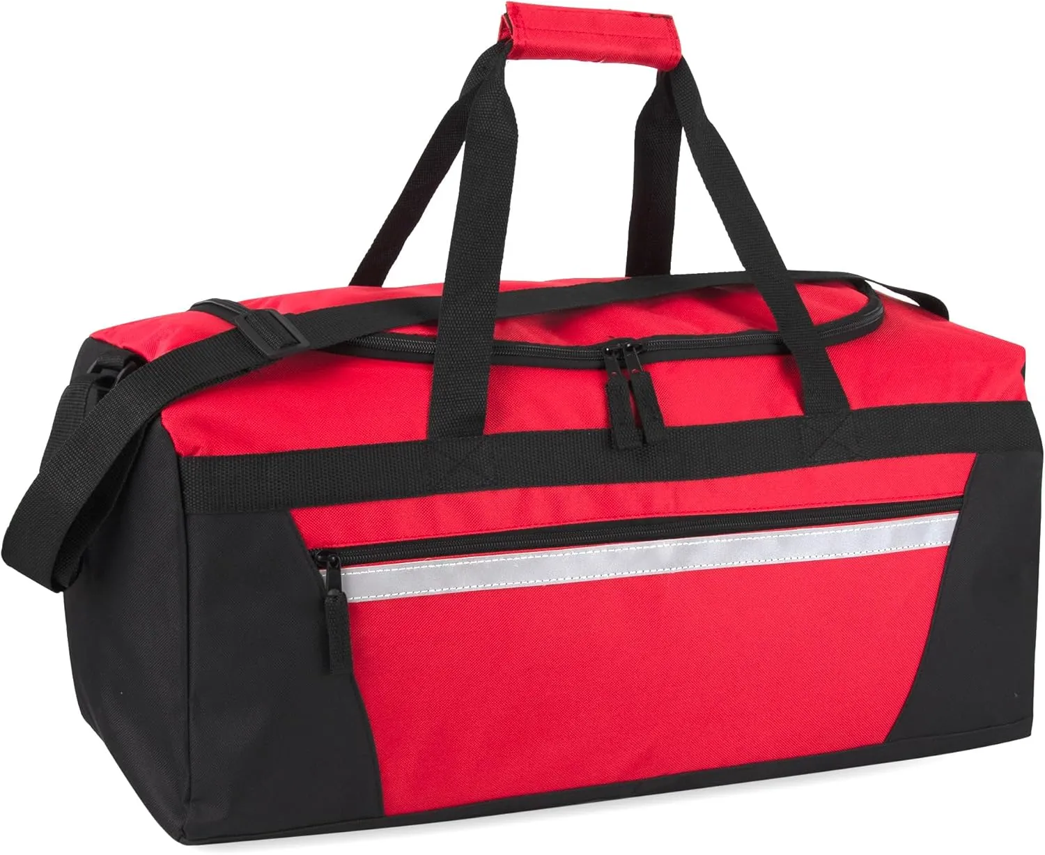24 Pack Reflective Duffle Bags Bulk for Homeless Adults, Gym, Foster Kids Bulk Duffel Bags Wholesale (Men's Colors Pack)