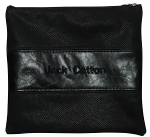 3 stripe leather Tallis and Tefillin bag with black snake and black distressed leather