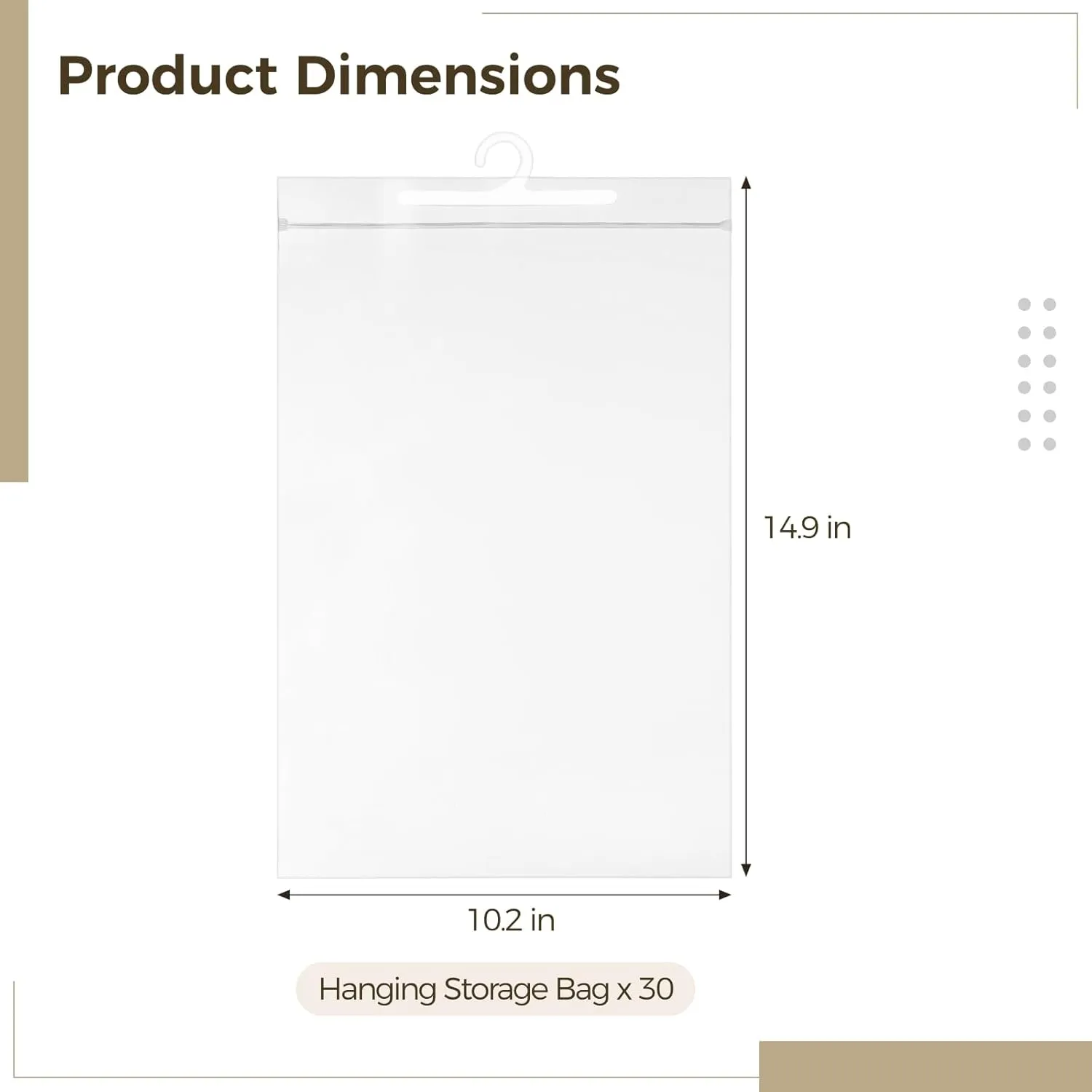 30 PCS Hanging Storage Bags with Hooks, Classroom Headphone Storage Bags, Clear Reusable Plastic Dustproof Sealable Bags Ideal for Travel and Organization