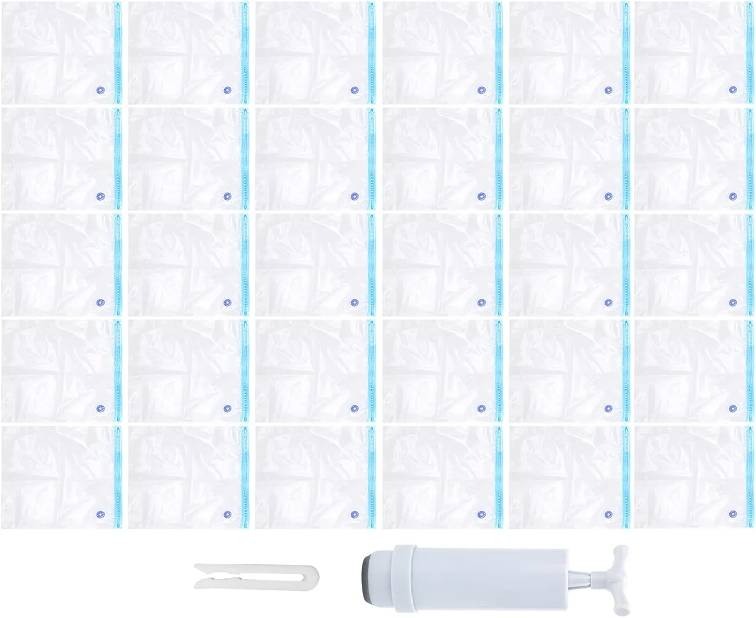 30Pcs Durably PLA Filament Vacuum Sealing Bags with Air Pump Extractor for 3D Printer Parts, Humidity and Reusable for Safekeeping