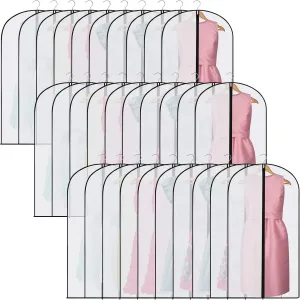 40 Pieces 60/40inch Garment Bags for Hanging Clothes with Zipper Hanging Garment Dress Bags for Gowns Long Storage Plastic Suit Cover for Coat Protector Travel Closet Clothing(24 x 40 Inch)
