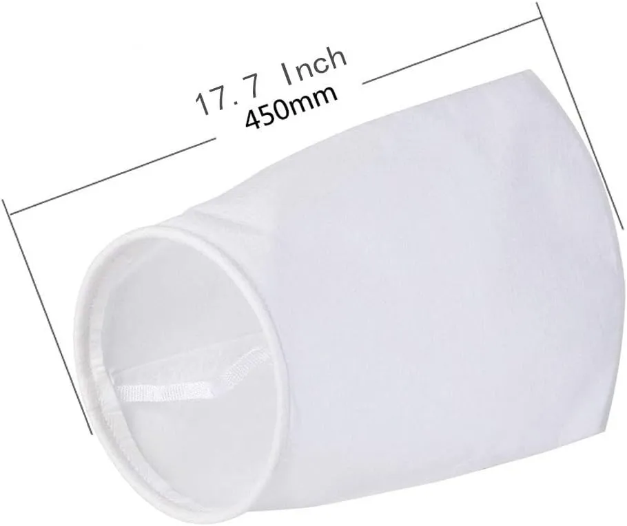 5 Micron 7 Inch Ring Fabric Filter Socks - by 17 Inch Long - 2 Pack - Felt Filter Bags for Industrial, Aquarium Sump, Pond, Reef Tank, Chemicals (5 Micron - 7 Inch Steel Ring)