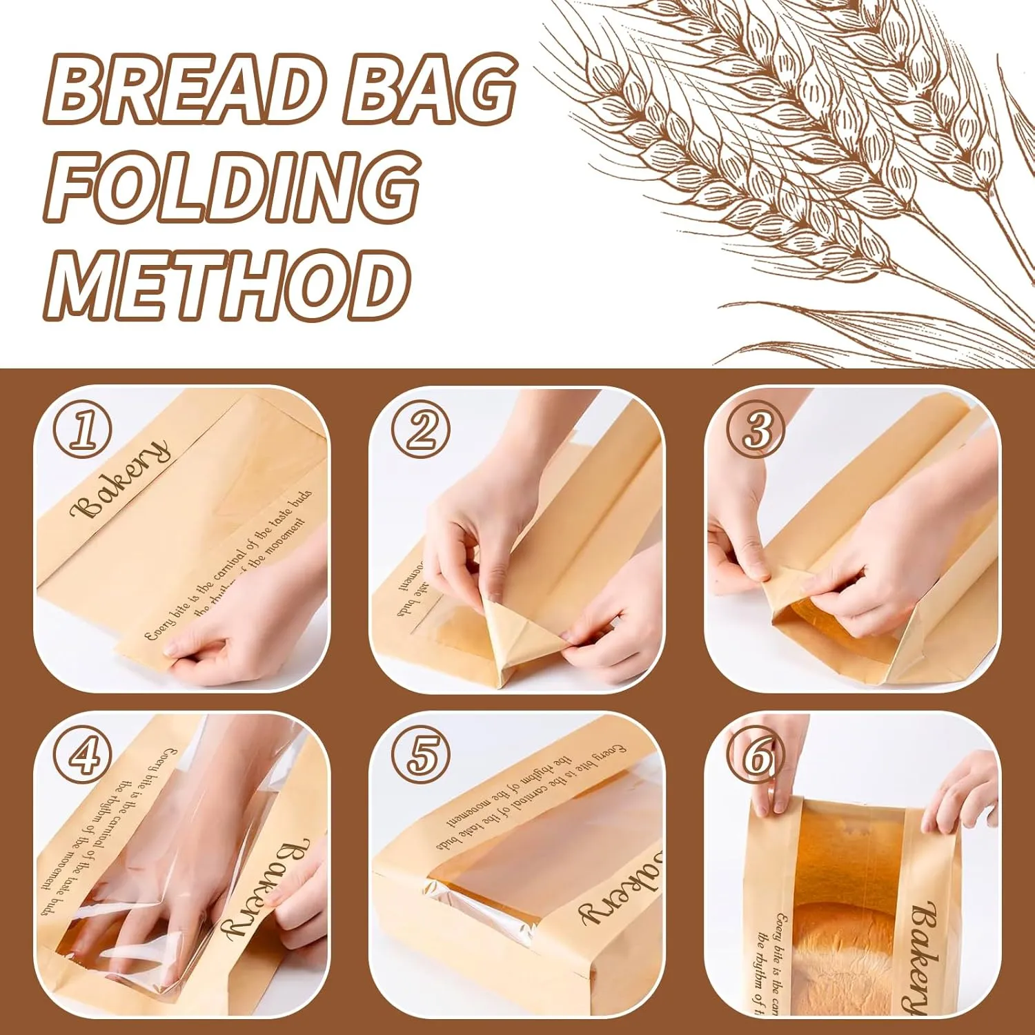 50 Pcs Paper Bread Bags for Sourdoug, Paper Bag with Window, 50% Thicker 13.7"x 8.3" x 3.7"in, Homemade Bread Loaf Bags with Seal Stickers