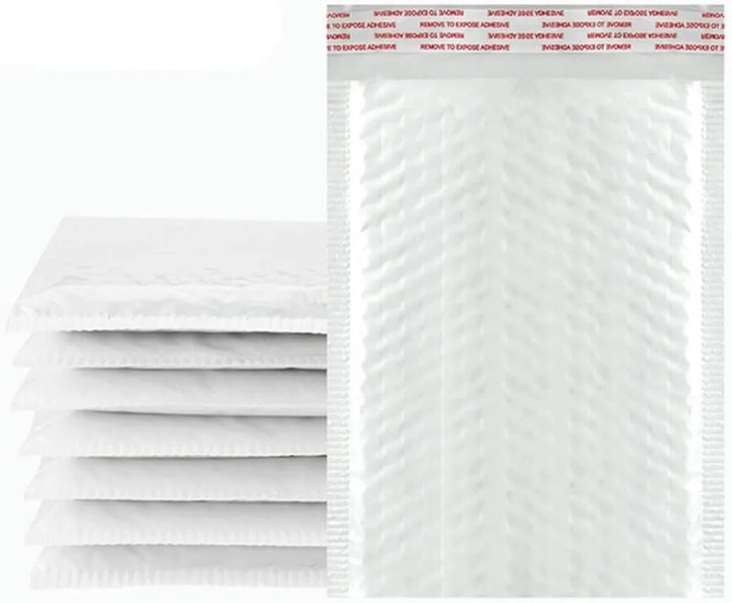 50Pcs Bubble Envelopes White Foam Shipping Bags Poly Bubble Mailers Pad Self Seal Packing Bags