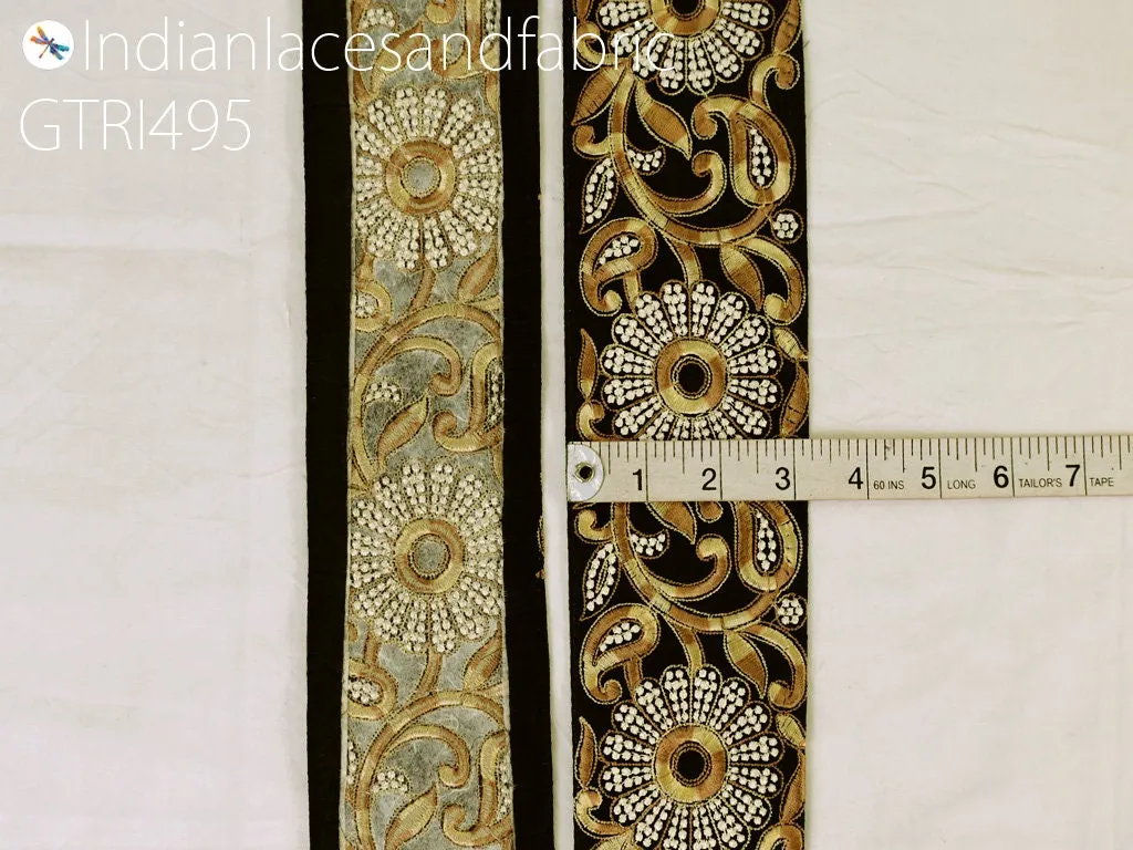 9 Yard Embroidered 8cm Trim Indian Sari Border Doll Making Tape Saree Sewing Decorative Beach Bag Cushions Trimmings Home Decor Ribbon