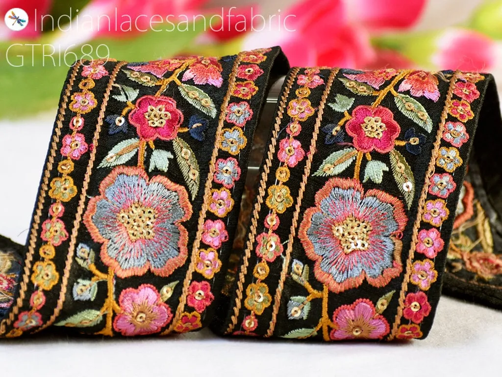 9 Yard Embroidery 65mm Ribbon Embellishments DIY Crafting  Embroidered Fabric Trim Decorative Sewing Saree Indian Sari Border Home Decor Bag