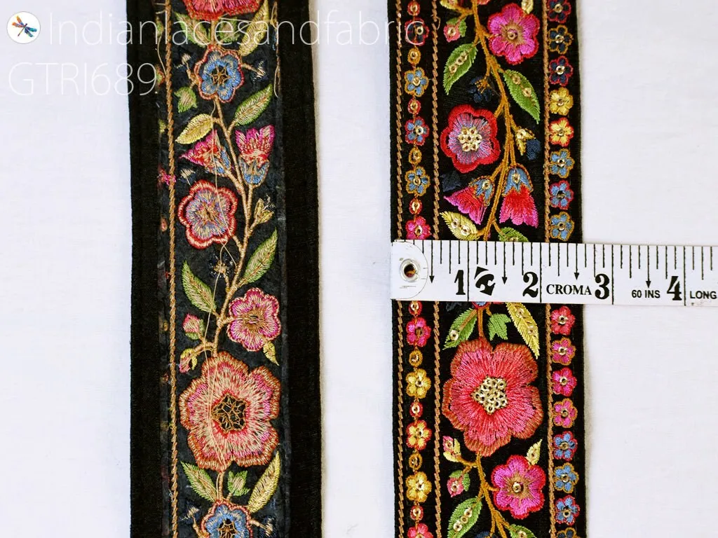 9 Yard Embroidery 65mm Ribbon Embellishments DIY Crafting  Embroidered Fabric Trim Decorative Sewing Saree Indian Sari Border Home Decor Bag