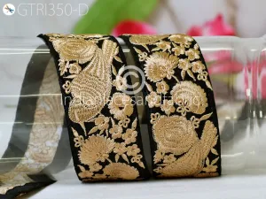9 Yard Indian 48mm Lovely Bird Décor Trims Sari Border Crafting Ribbon Sewing Fabric Embroidered Decorative Costume Beach Bags Trimming