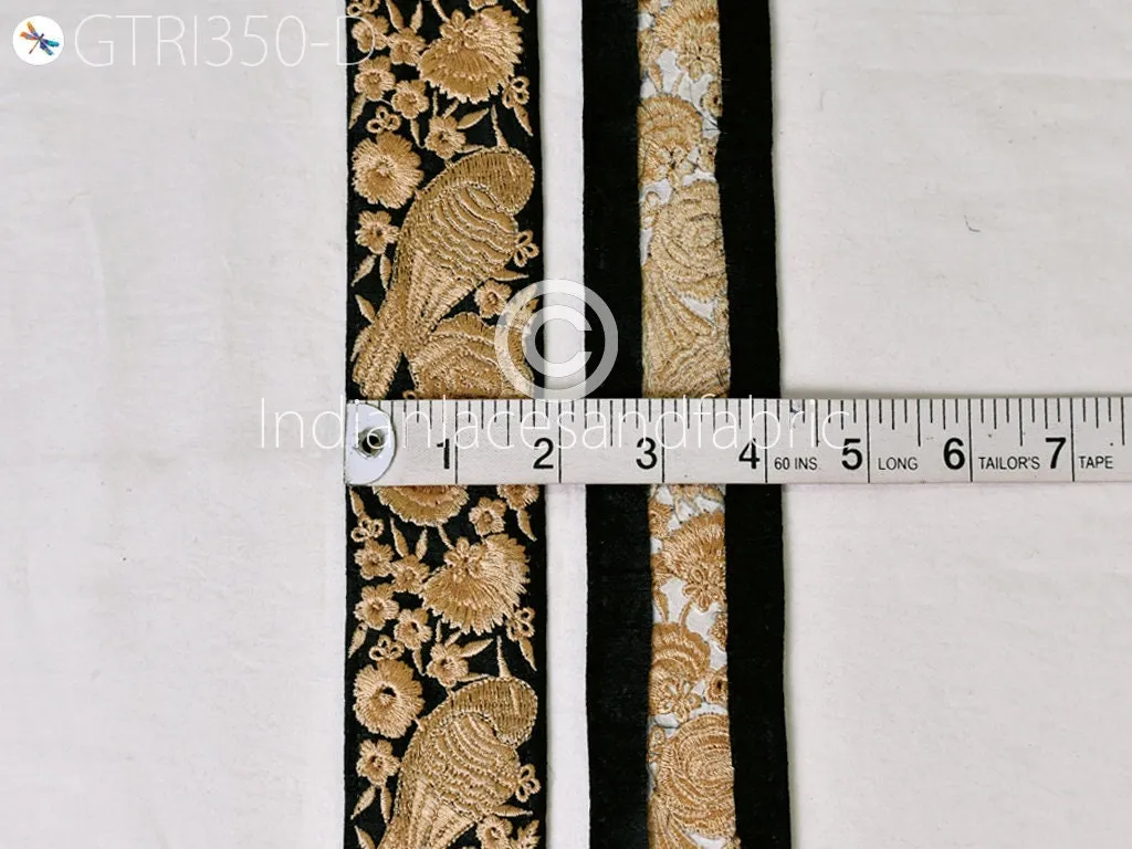 9 Yard Indian 48mm Lovely Bird Décor Trims Sari Border Crafting Ribbon Sewing Fabric Embroidered Decorative Costume Beach Bags Trimming