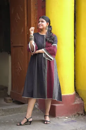 Abhoya- Black Cotton Dress