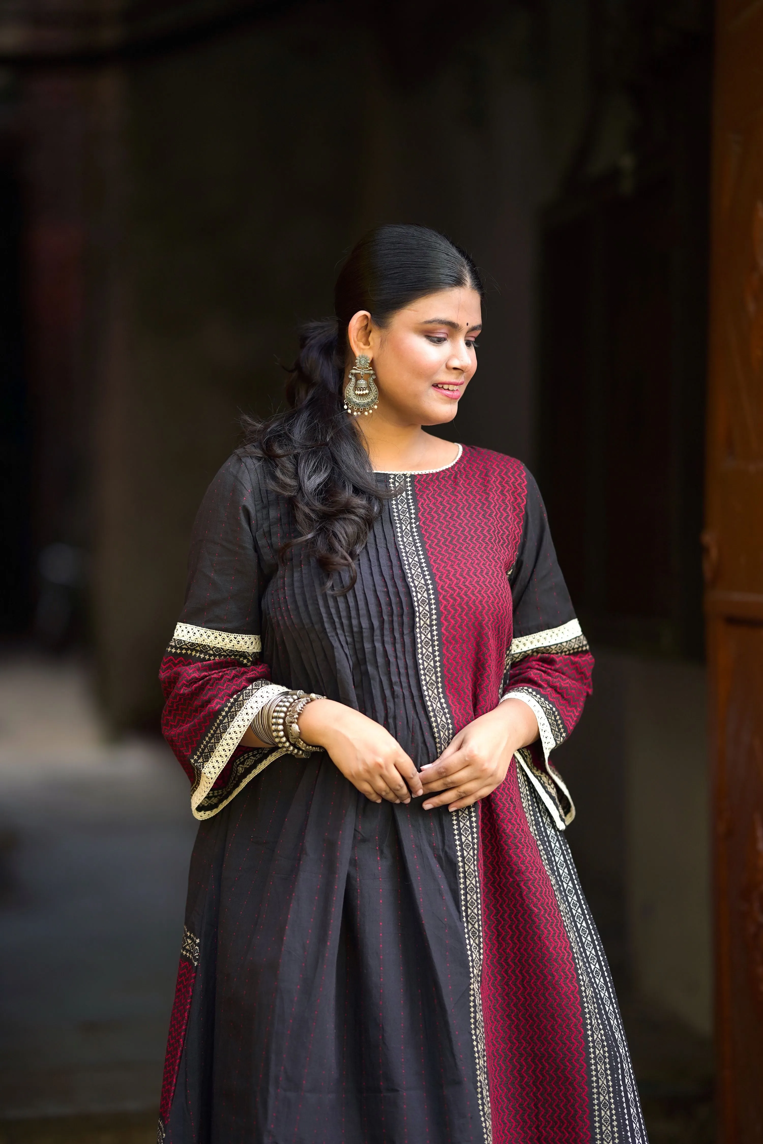 Abhoya- Black Cotton Dress