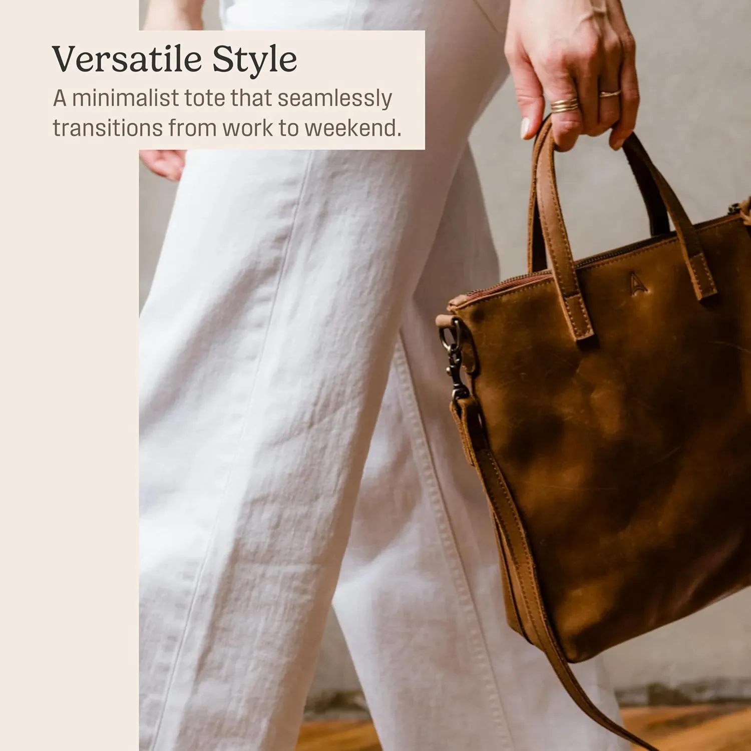 ABLE Clothing Leather Tote Bag for Women,Stylish, Handcrafted, Accessory and Utility Tote Bag with Drop Straps