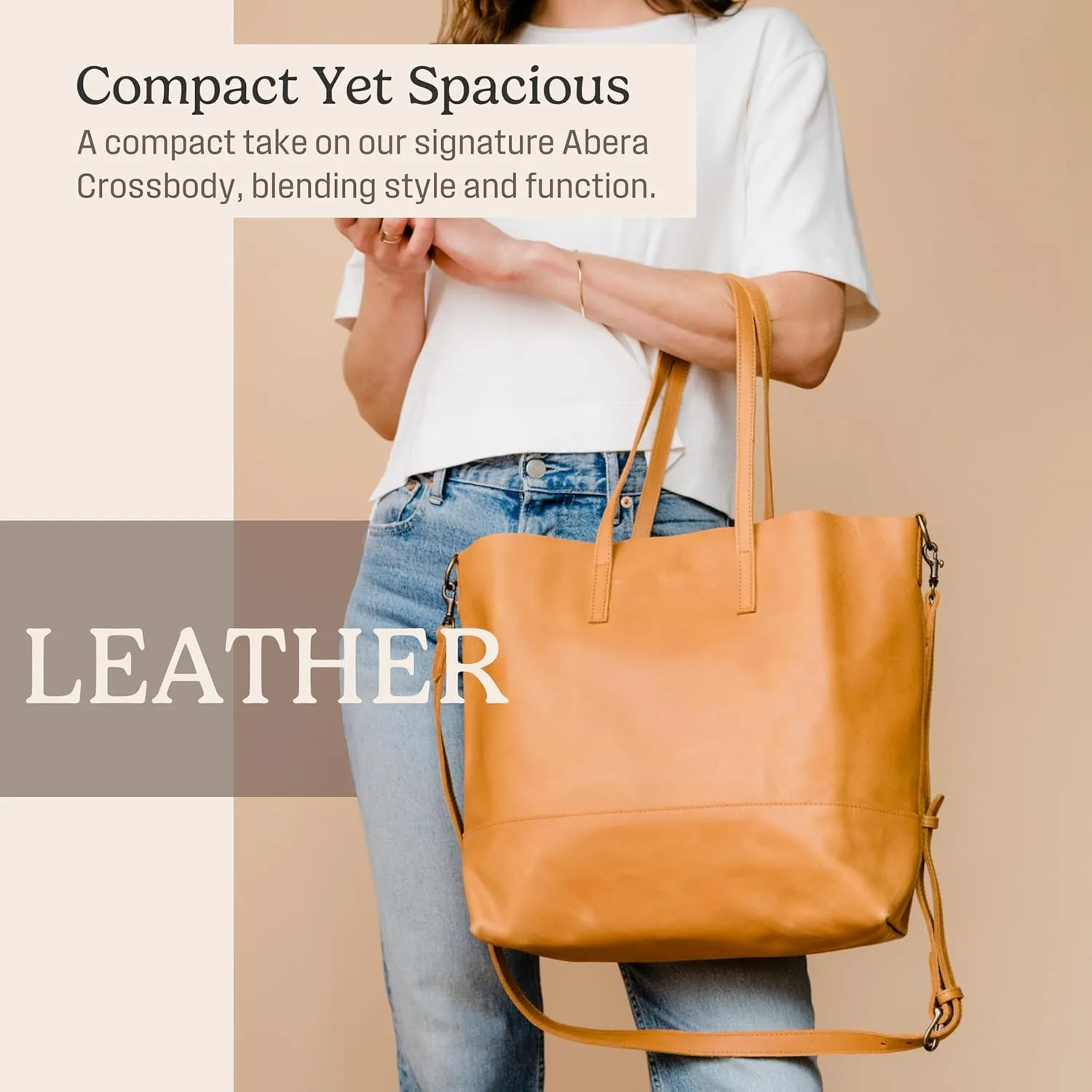ABLE Clothing Leather Tote Bag for Women,Stylish, Handcrafted, Accessory and Utility Tote Bag with Drop Straps
