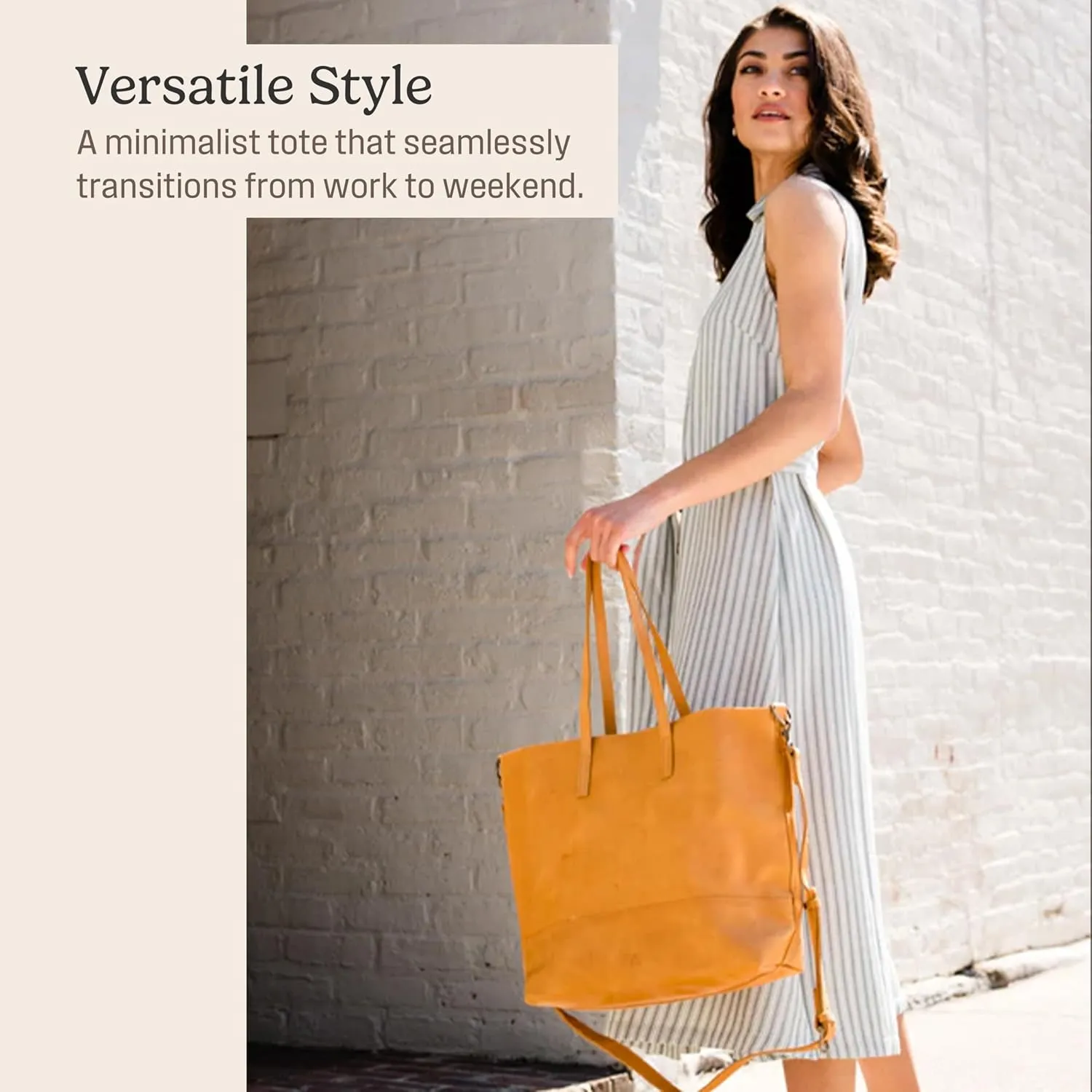 ABLE Clothing Leather Tote Bag for Women,Stylish, Handcrafted, Accessory and Utility Tote Bag with Drop Straps