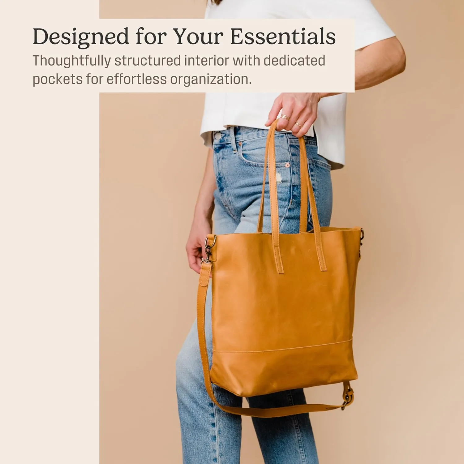 ABLE Clothing Leather Tote Bag for Women,Stylish, Handcrafted, Accessory and Utility Tote Bag with Drop Straps