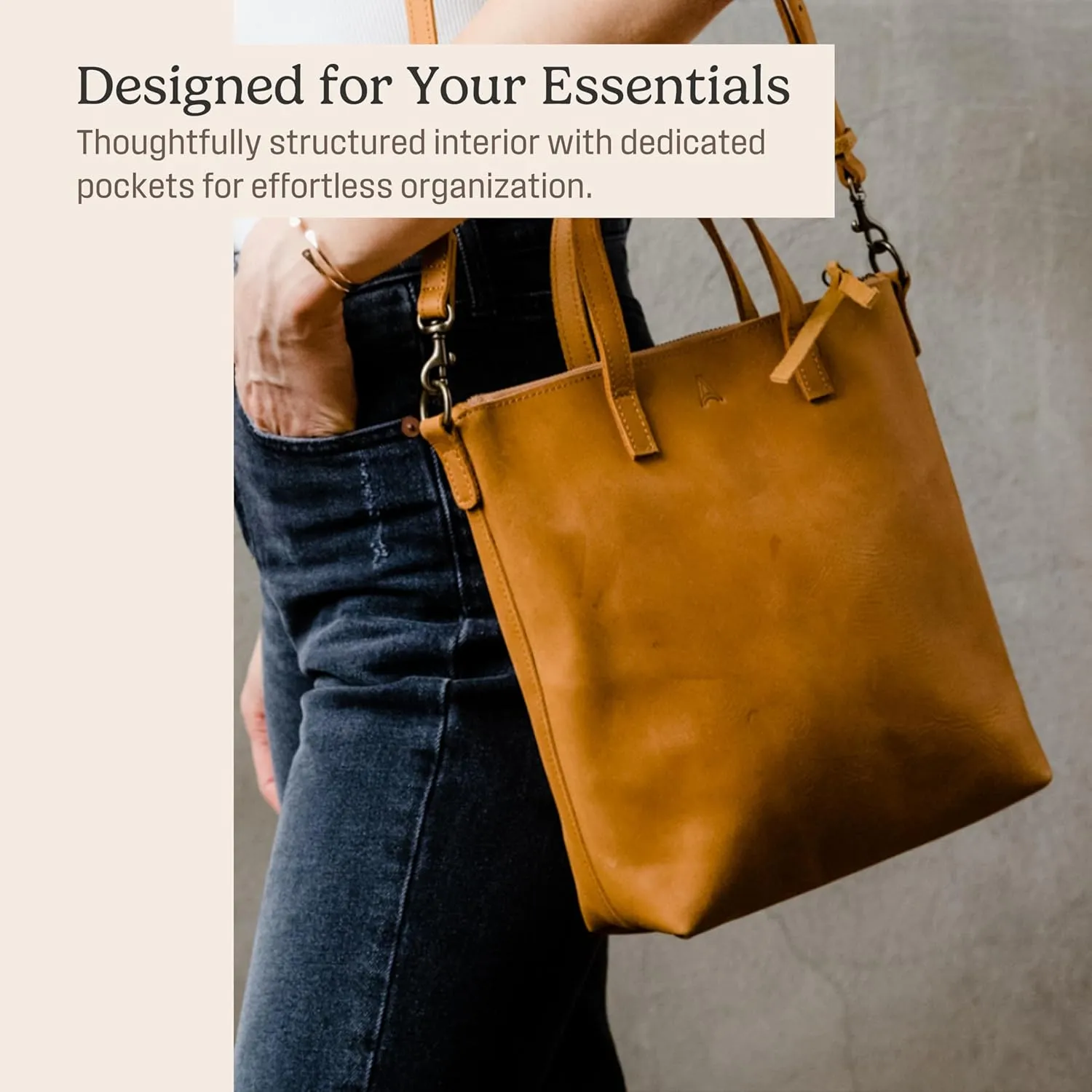 ABLE Clothing Leather Tote Bag for Women,Stylish, Handcrafted, Accessory and Utility Tote Bag with Drop Straps