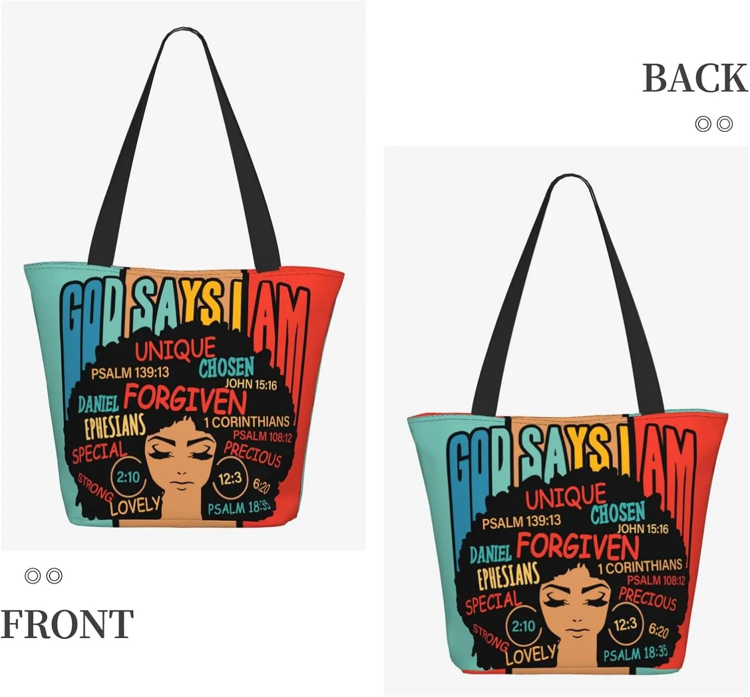 African American Tote Bag for Women, African Handbags, Black Women Bags Art Shoulder Handbag