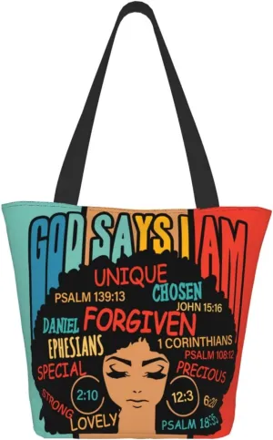 African American Tote Bag for Women, African Handbags, Black Women Bags Art Shoulder Handbag