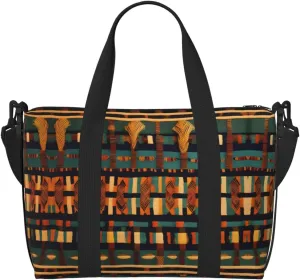 African Classic Weave Duffel Bags for Traveling - Lightweight Personal Item Travel Bags for Women, Gym Bags for Men