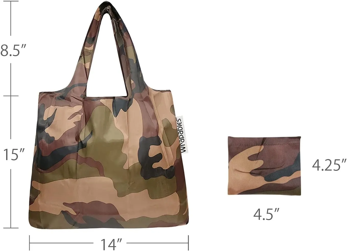 allydrew Foldable Tote Nylon Reusable Grocery Bag (Set of 2)