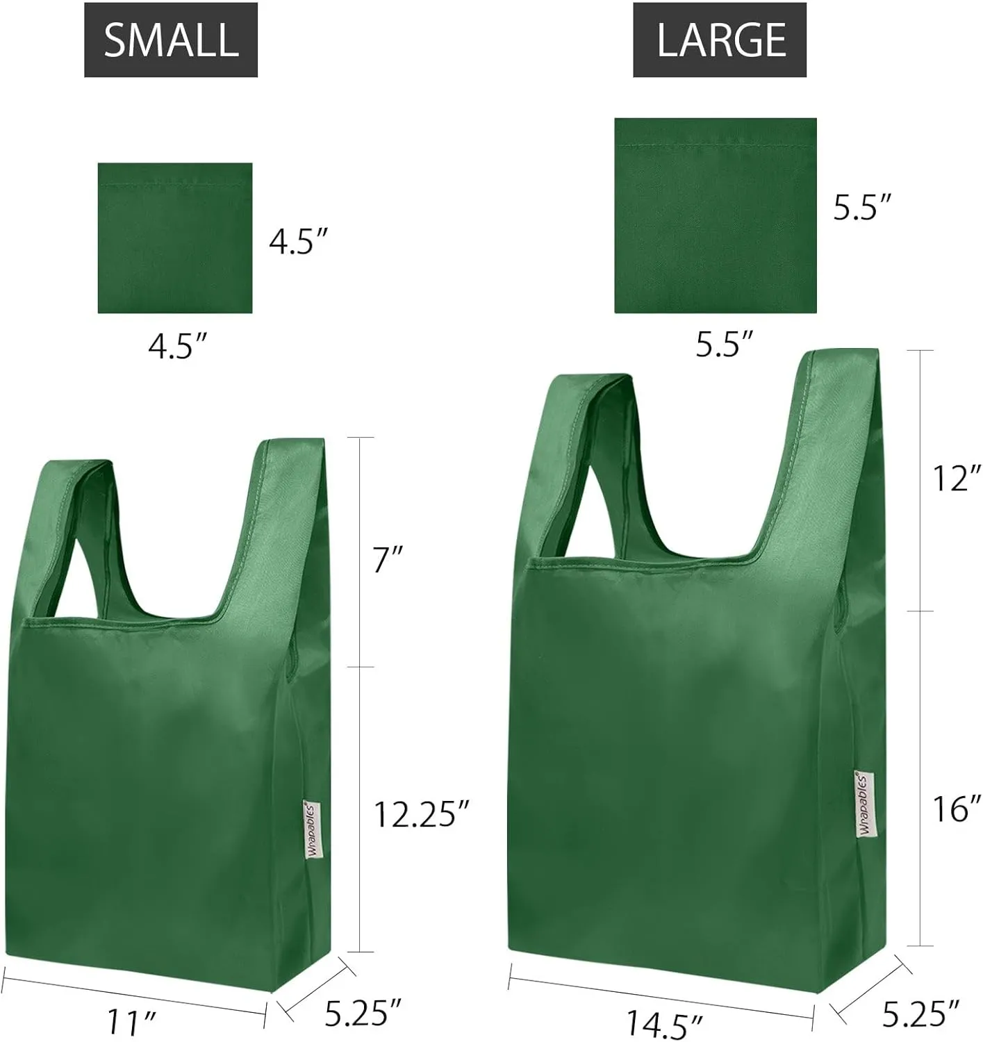 allydrew JoliBag Nylon Reusable Grocery Bag, 2 Pack