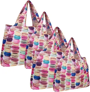 allydrew Large & Small Foldable Tote Nylon Reusable Grocery Bags, Set of 4