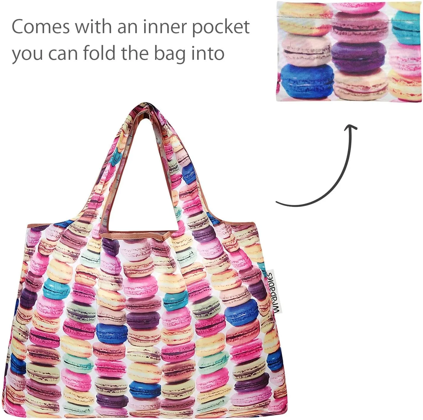 allydrew Large & Small Foldable Tote Nylon Reusable Grocery Bags, Set of 4
