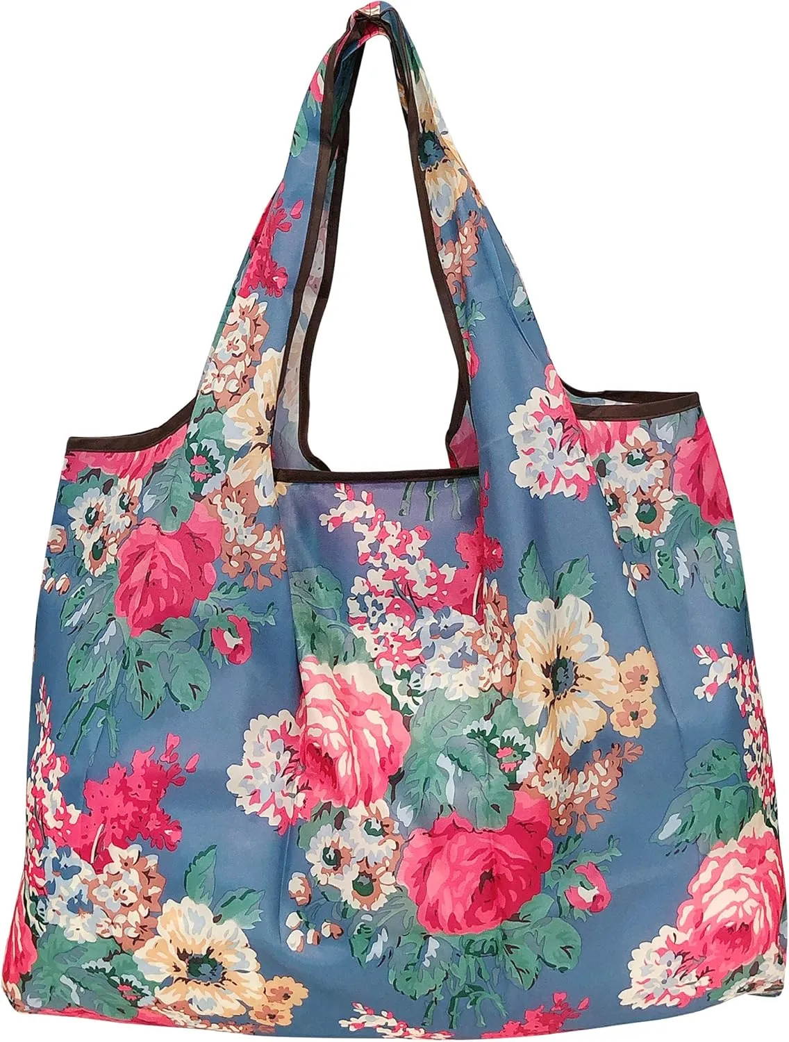 allydrew Large Foldable Tote Nylon Reusable Grocery Bag, 3 Pack