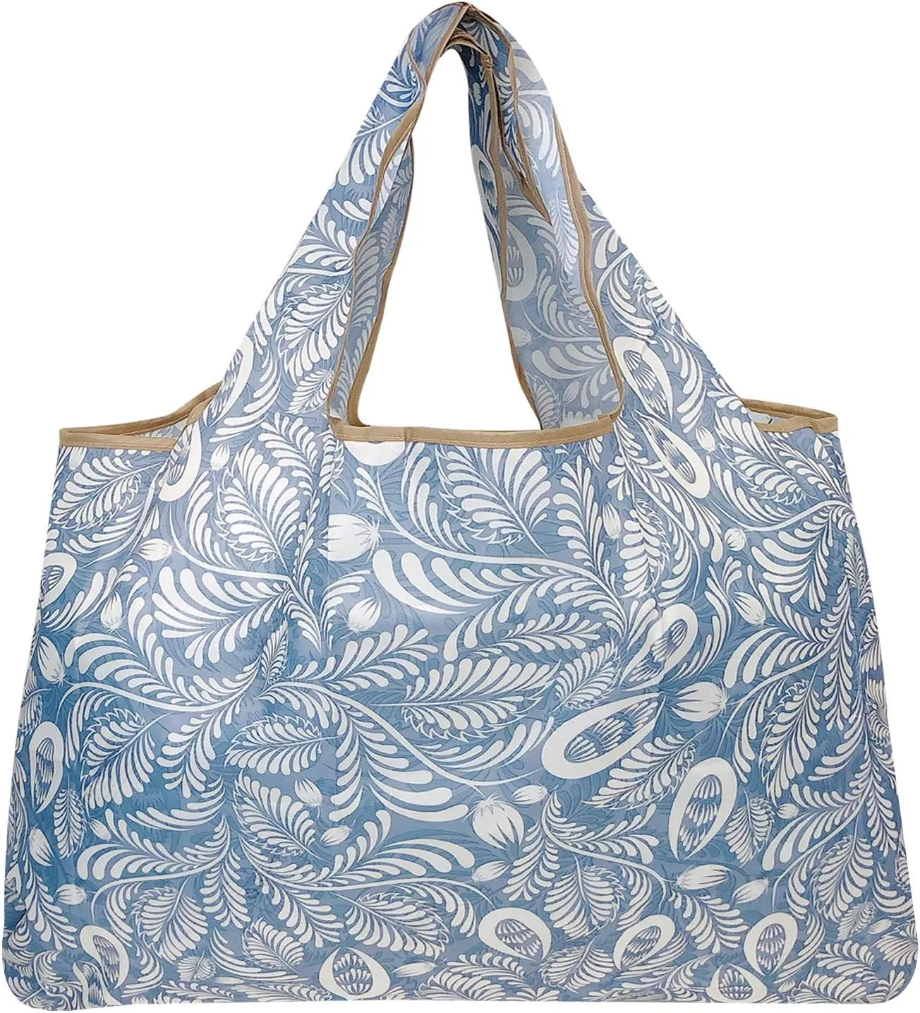 allydrew Large Foldable Tote Nylon Reusable Grocery Bags, 3 Pack