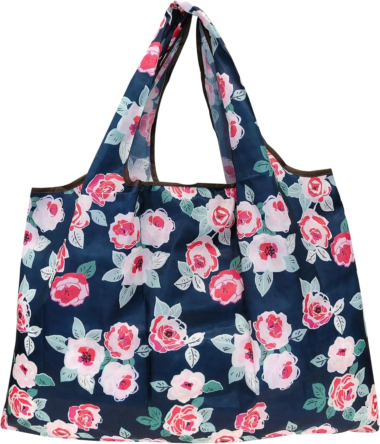 allydrew Large Foldable Tote Nylon Reusable Grocery Bags, 5 Pack