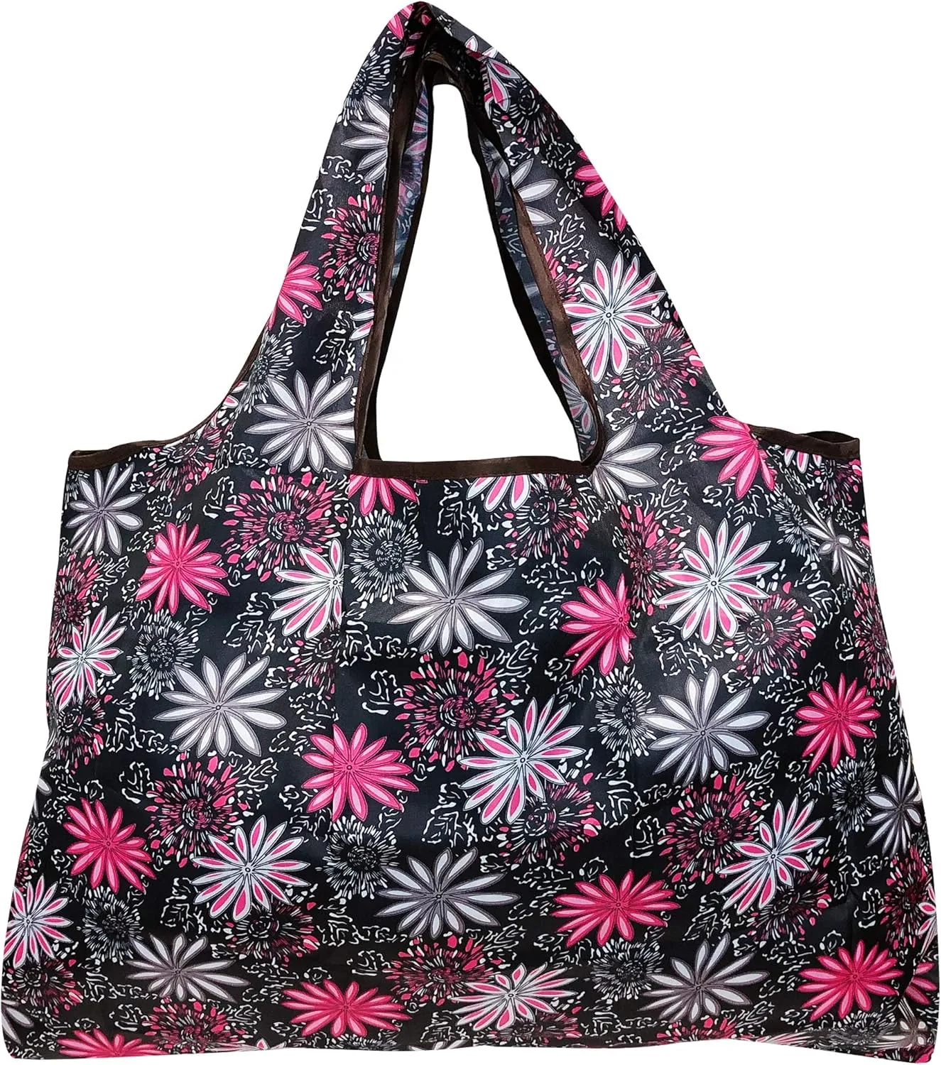 allydrew Large Foldable Tote Nylon Reusable Grocery Bags, 5 Pack