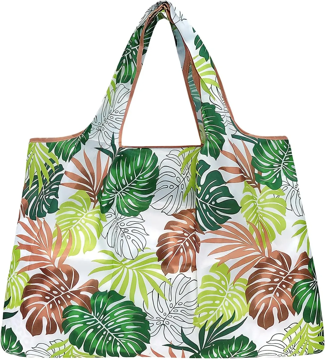 allydrew Large Foldable Tote Nylon Reusable Grocery Bags, 6 Pack
