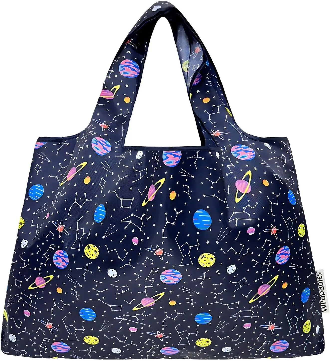 allydrew Large Foldable Tote Nylon Reusable Grocery Bags, 6 Pack