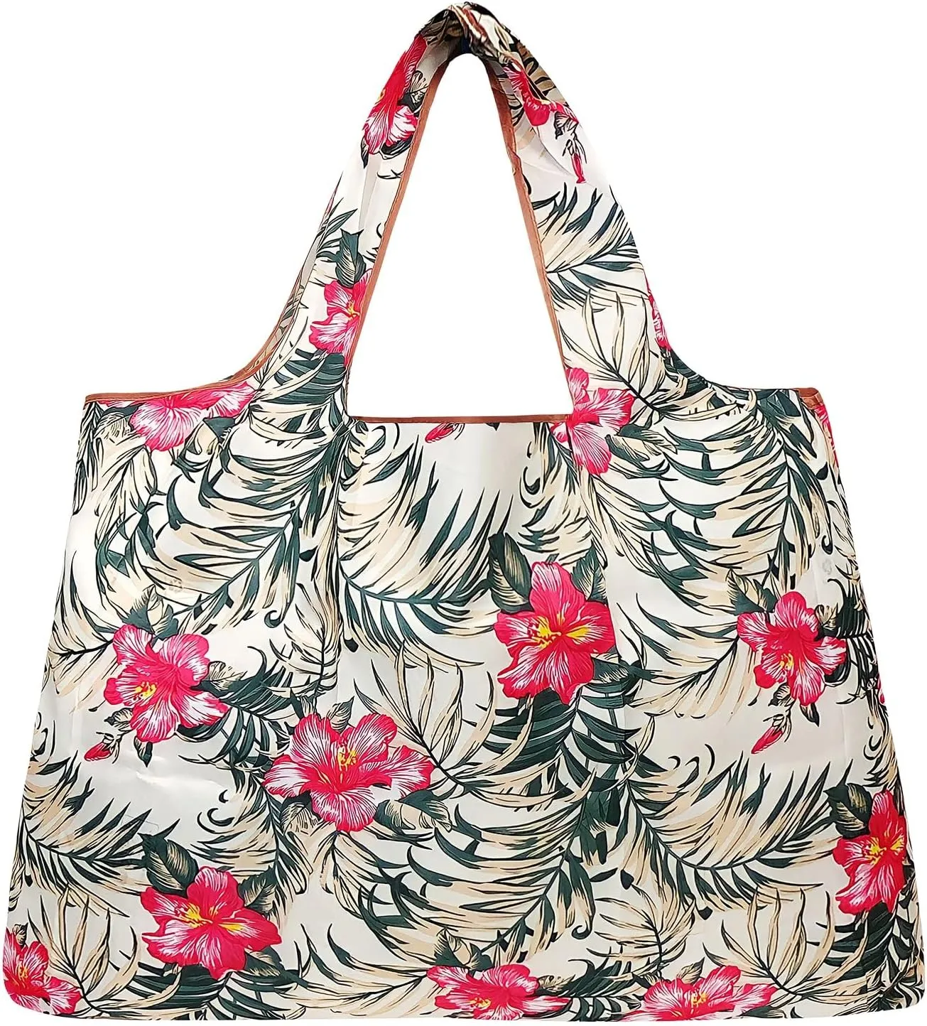 allydrew Large Foldable Tote Nylon Reusable Grocery Bags, 6 Pack