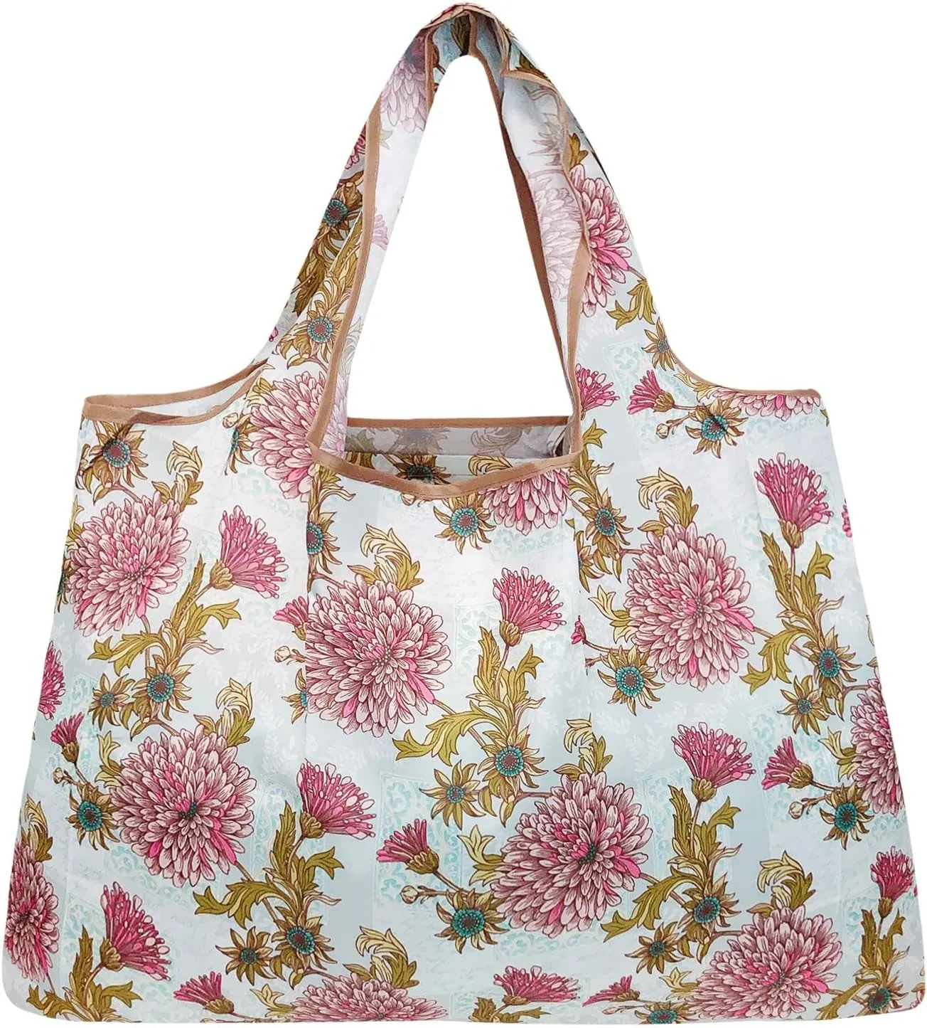 allydrew Large Foldable Tote Nylon Reusable Grocery Bags, 6 Pack