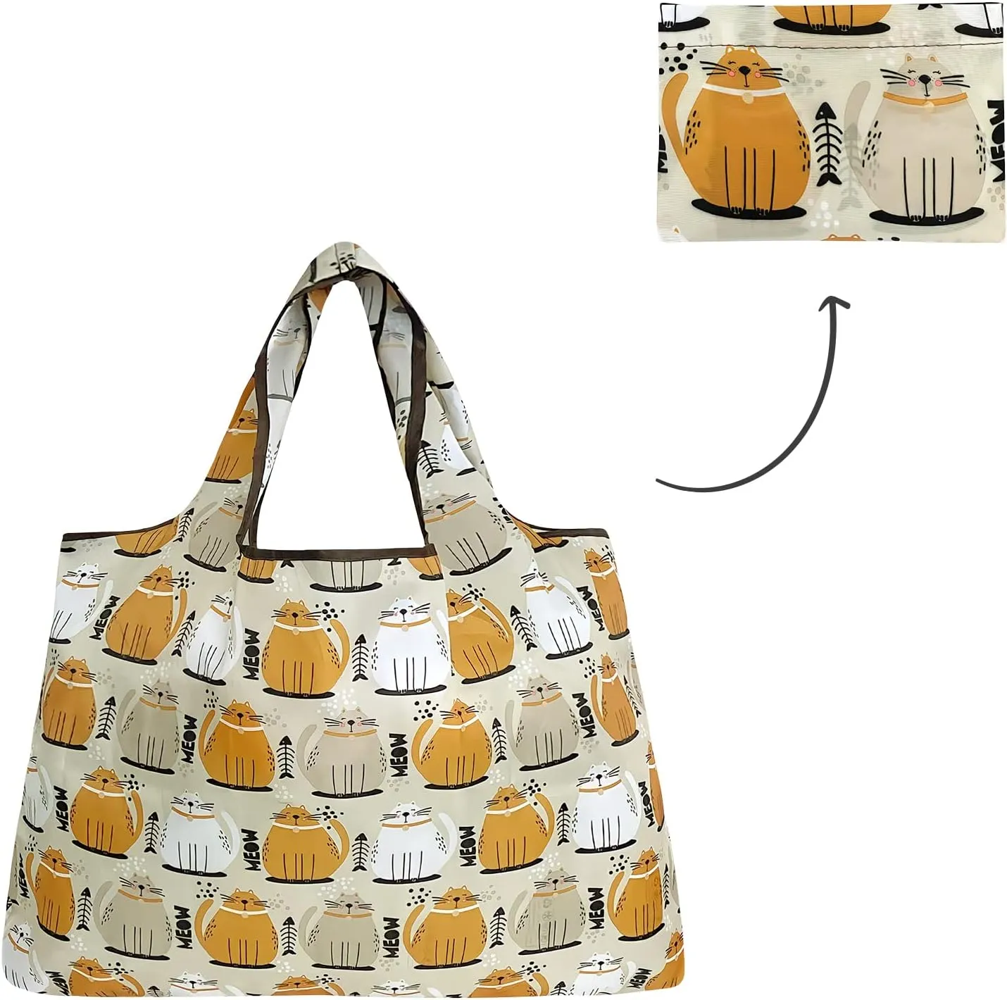 Allydrew Large Foldable Tote Nylon Reusable Grocery Bags