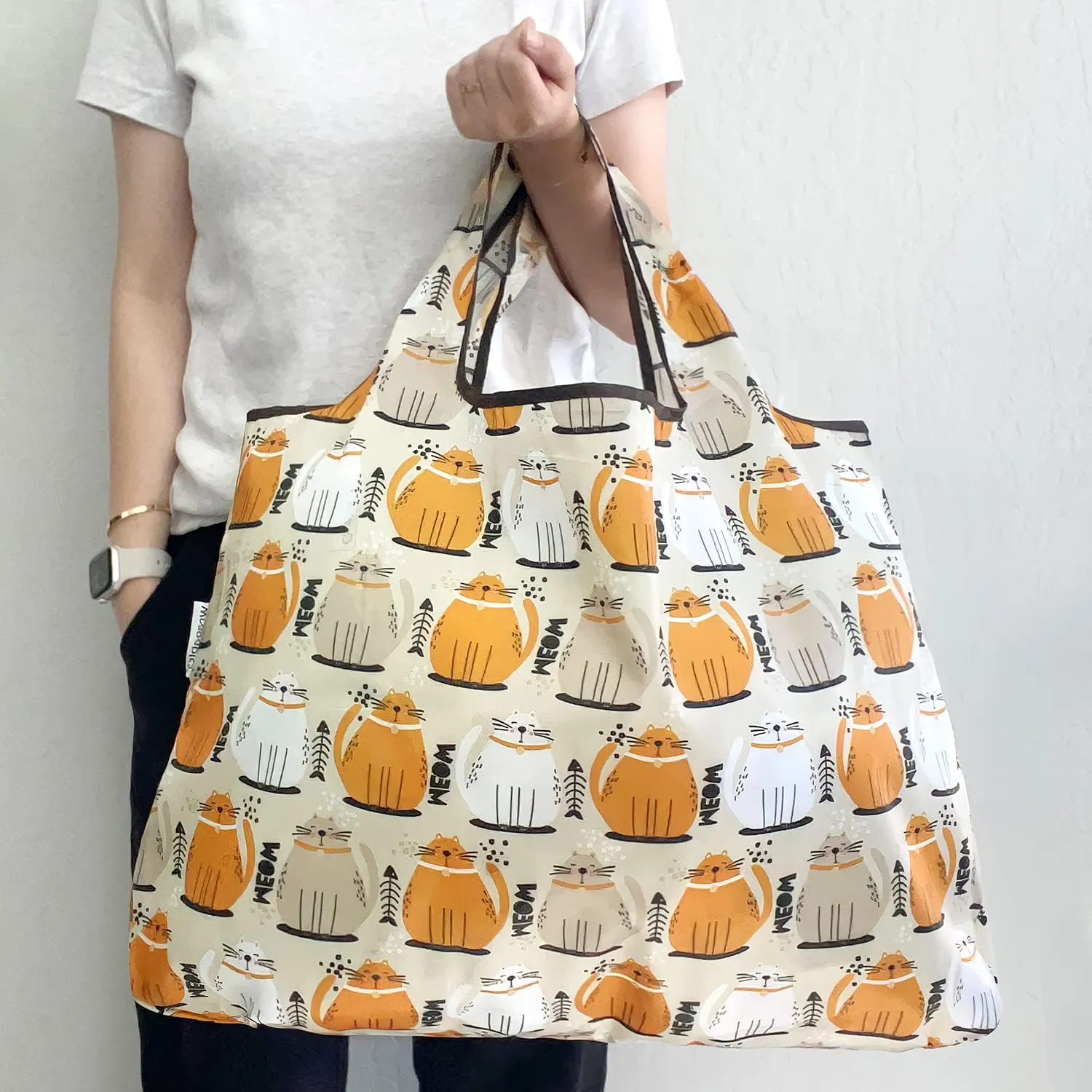 Allydrew Large Foldable Tote Nylon Reusable Grocery Bags