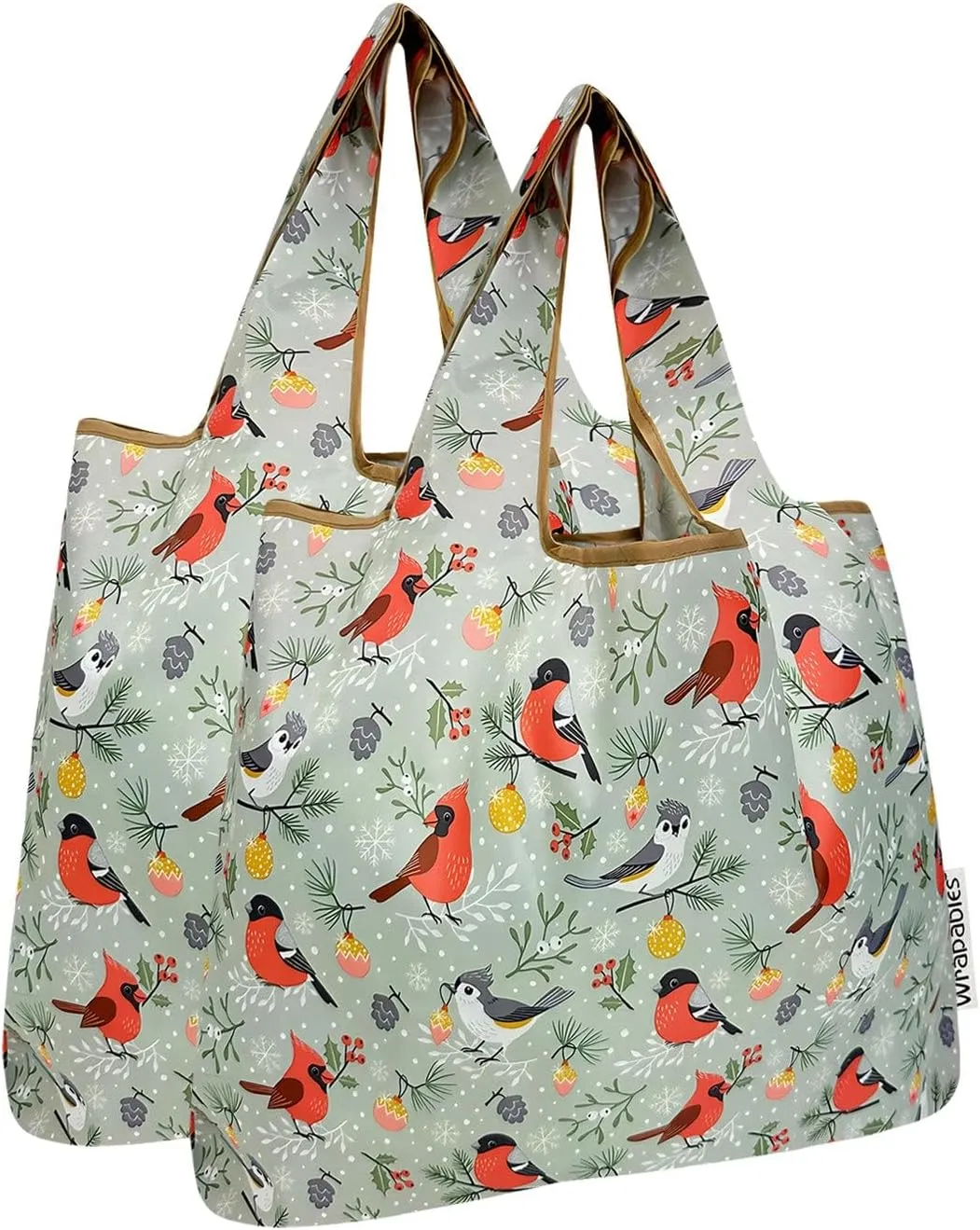allydrew Medium Foldable Tote Nylon Reusable Grocery Bag (Set of 2)