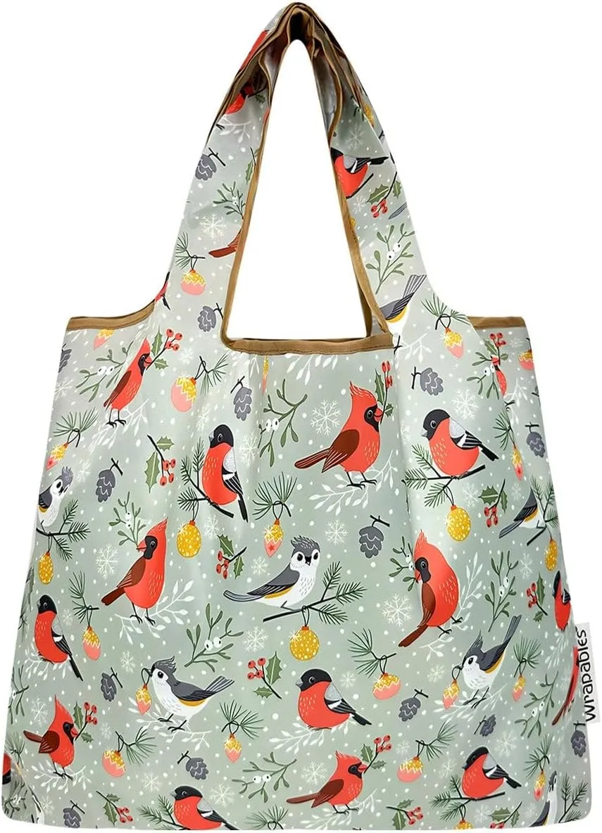 allydrew Medium Foldable Tote Nylon Reusable Grocery Bag (Set of 2)
