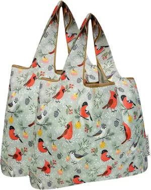 allydrew Medium Foldable Tote Nylon Reusable Grocery Bag (Set of 2)