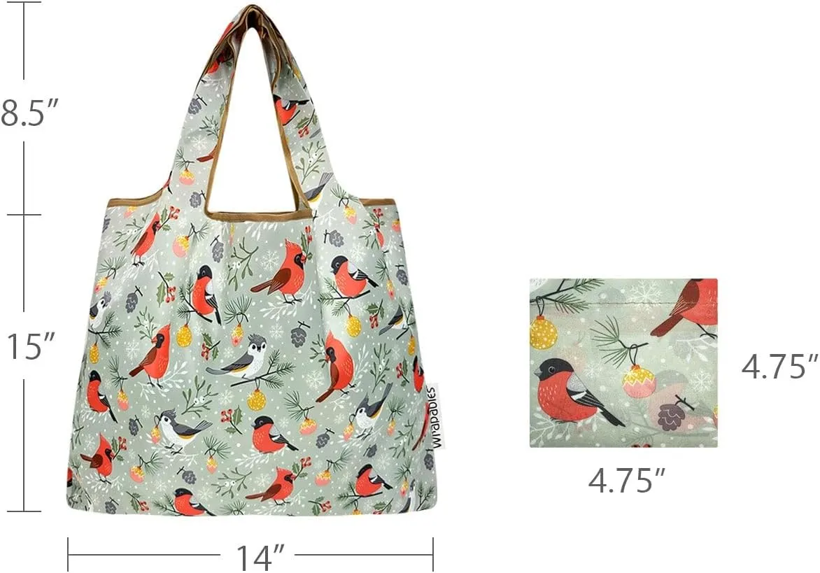 allydrew Medium Foldable Tote Nylon Reusable Grocery Bag (Set of 2)