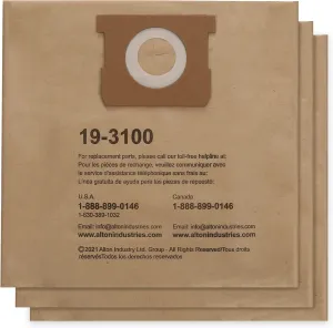 alton enterprises limited Stanley 19-3100 5-8 Gallon Disposable Filter Bag for Wet/Dry Vacuums,(Pack of 3)